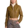 New Rules Cropped Faux Leather Cargo Jacket