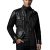 Nick Belted Black Leather Jacket