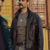 Nik Xhelilaj Policë për jetë Brown Leather Jacket