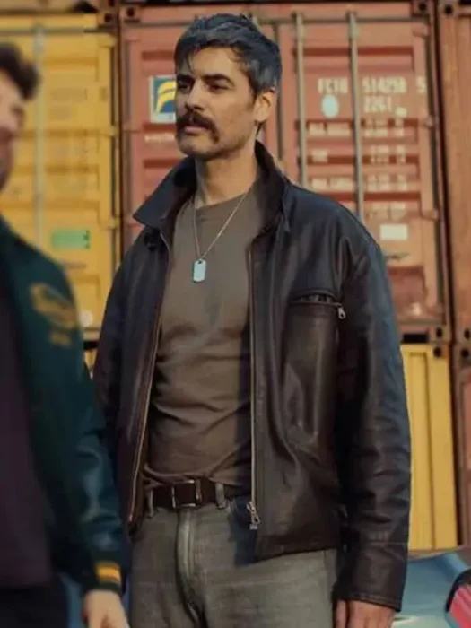 Nik Xhelilaj Policë për jetë Brown Leather Jacket