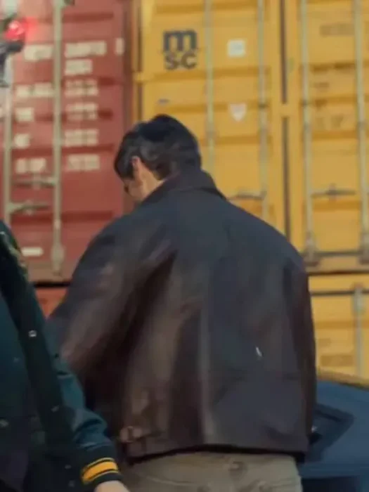 Nik Xhelilaj Policë për jetë Leather Jacket Back