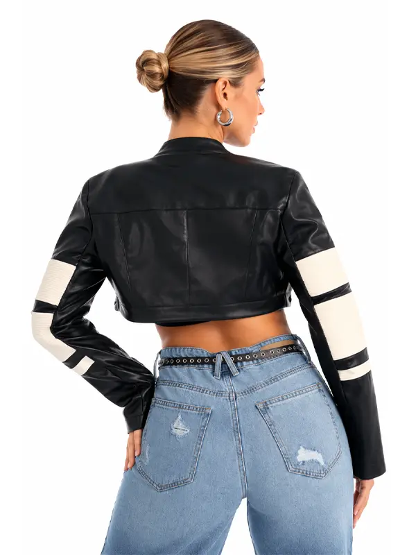Not Like The Rest Faux Leather Moto Jacket Back