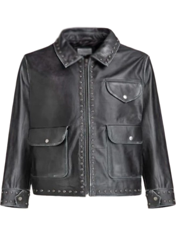 Off Campus 2026 Josh Heuston Leather Jacket front
