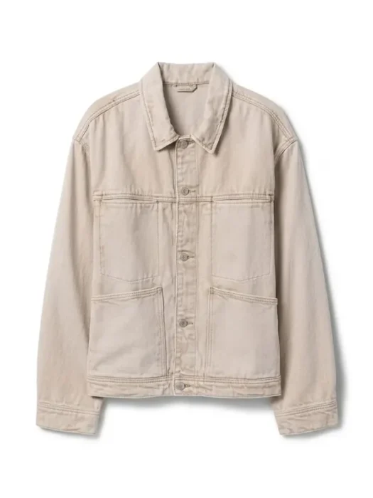 Off Campus 2026 Miles Gutierrez-Riley Beige Trucker Jacket