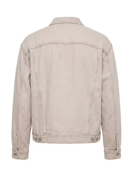 Off Campus 2026 Miles Gutierrez-Riley Beige Trucker Jacket Back