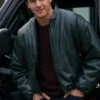 Off Campus Garrett Graham Charcoal Olive Leather Jacket