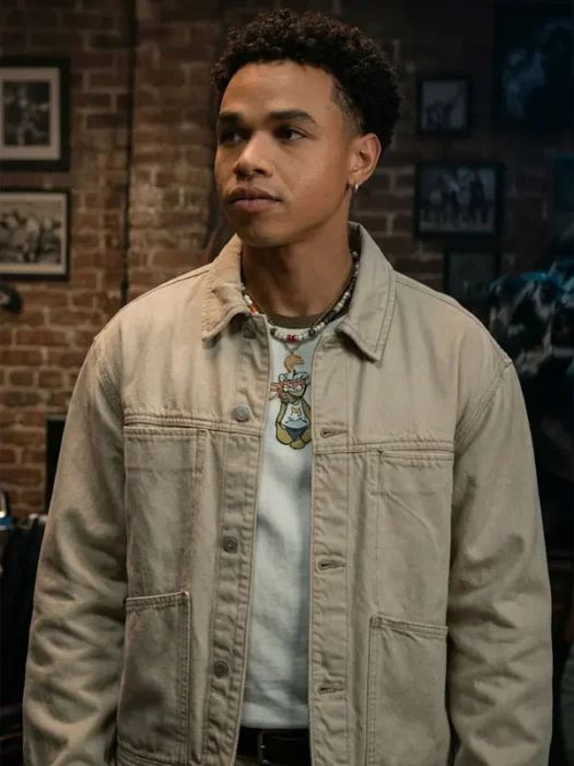 Off Campus Miles Gutierrez-Riley Beige Trucker Jacket