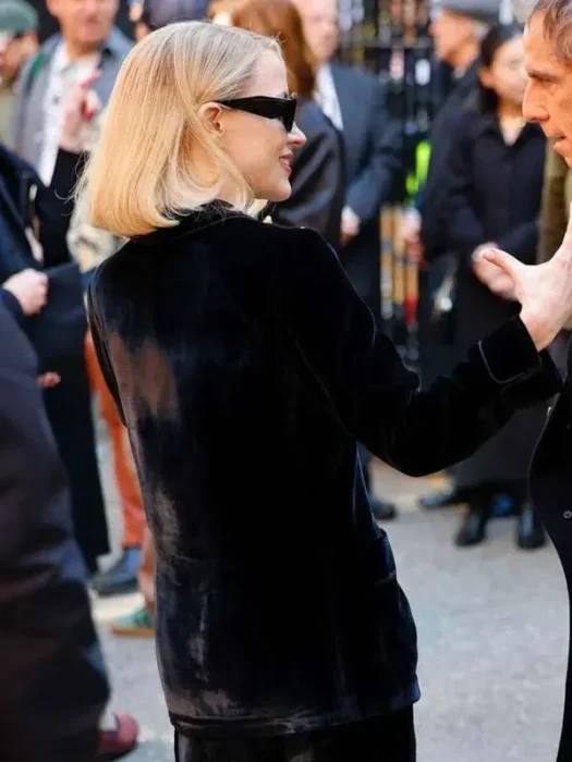 Off Weeks Jessica Chastain Velvet Blazer Back