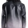 Ombre Faux Leather Trucker Jacket Back