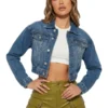 Out Of Time Denim Bomber Jacket - Dark Wash