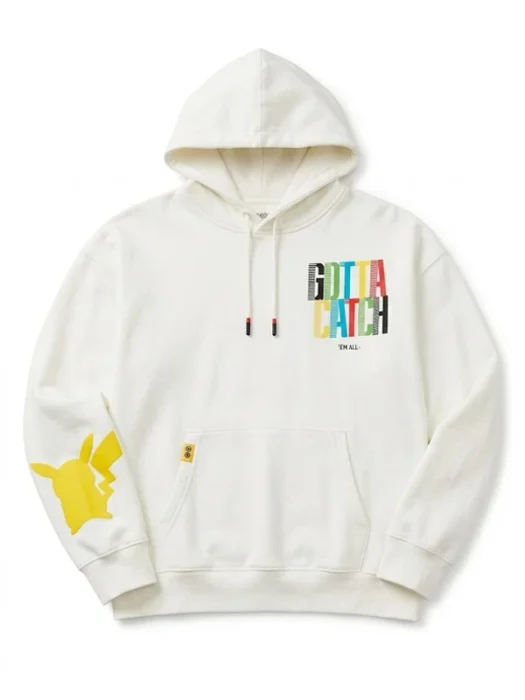 Pokemon Gotta Catch Joe Jonas White Hoodie Front