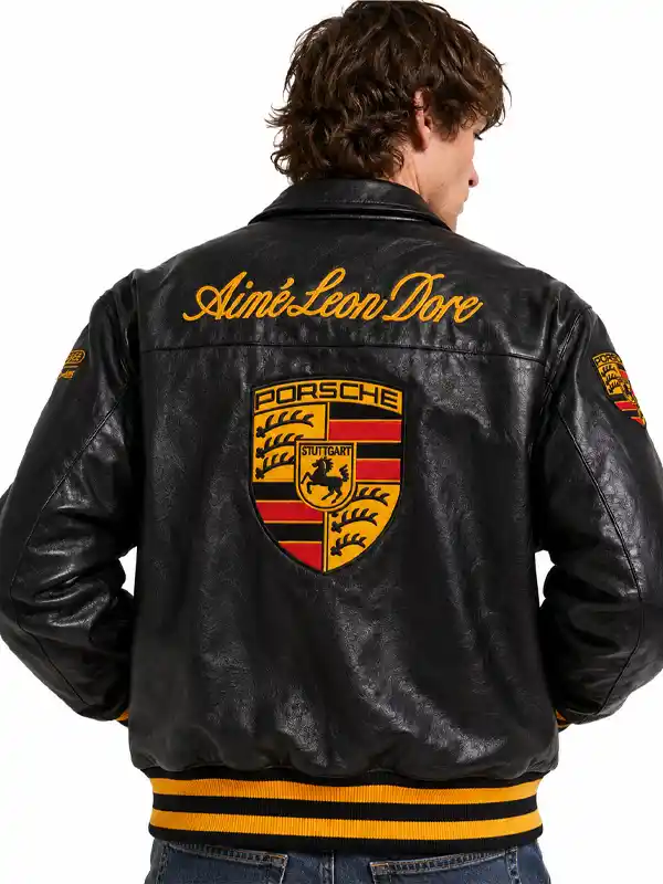 Porsche Leather Black Jacket Back