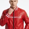 Porsche Leather Red Jacket