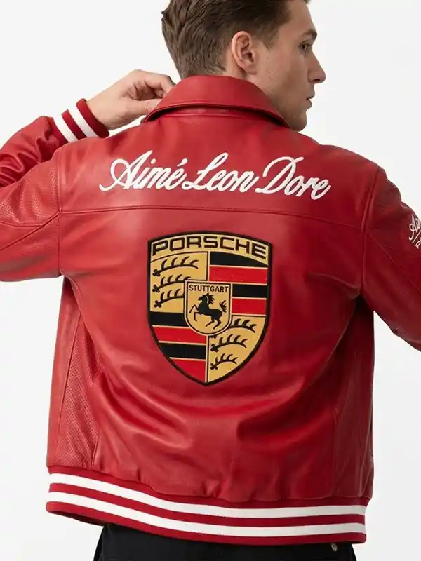 Porsche Leather Red Jacket Back
