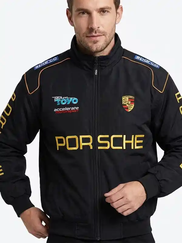 Porsche Vintage Black Racing Jacket