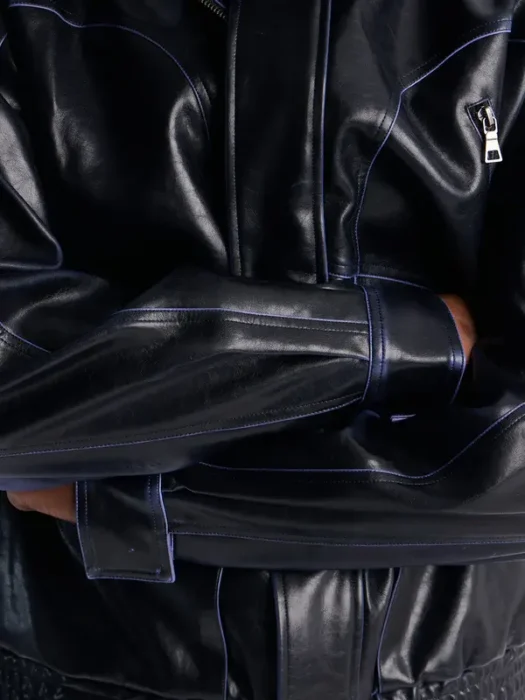 Pressure Reactive Faux Leather Jacket