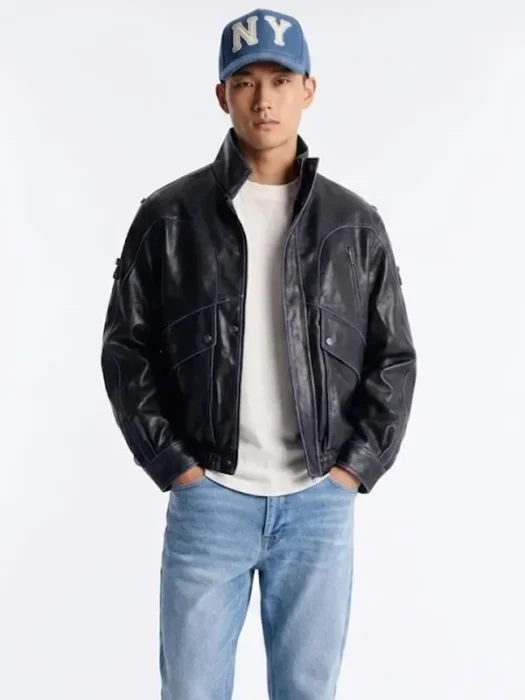 Pressure Reactive Faux Leather Moto Jacket
