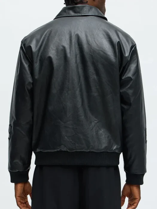 Relaxed Blessed Embroidered Black Coach Jacket Back
