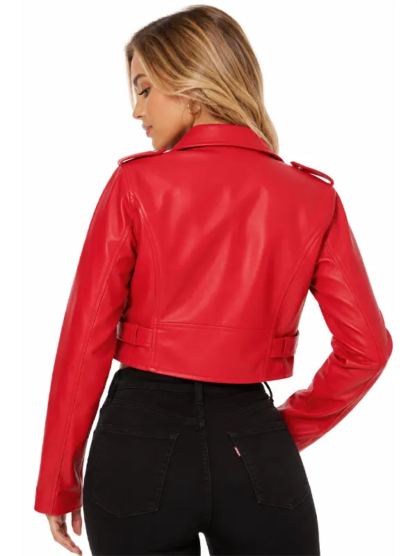 Remind Me Later Faux Leather Jacket Back