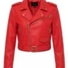Remind Me Later Faux Leather Jacket - Red