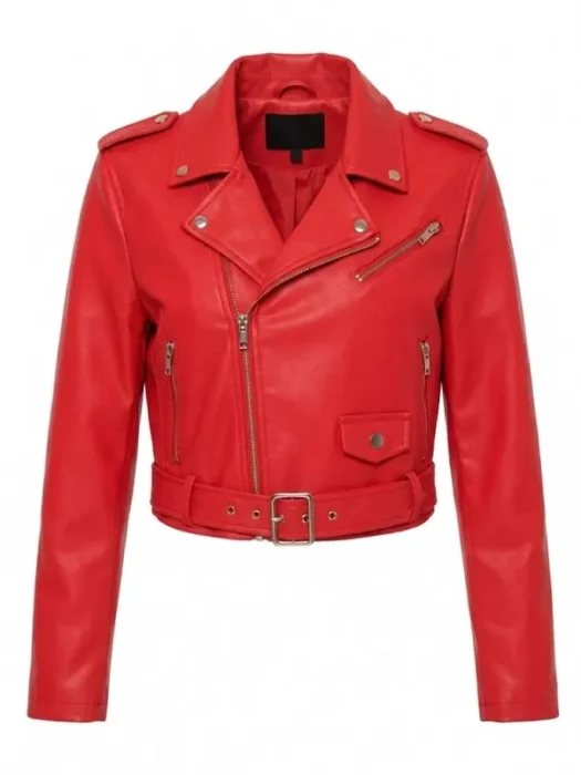 Remind Me Later Faux Leather Jacket - Red