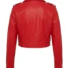 Remind Me Later Faux Leather Jacket - Red Back