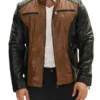 Roadster Two Tone Black and Brown Leather Jacket