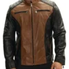 Roadster Two Tone Men’s Black and Brown Leather Jacket