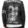 Rugged Matte Men’s Black Leather Biker Jacket Back
