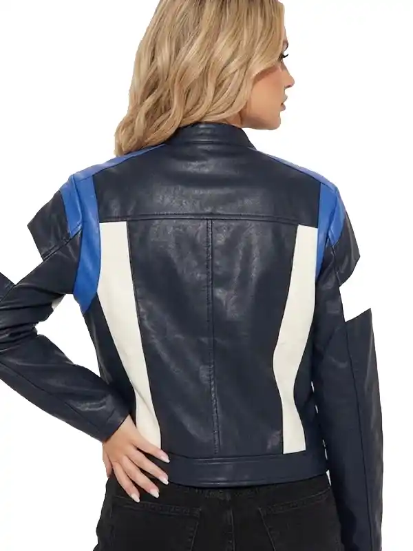 Sasha Faux Leather Moto Jacket Back