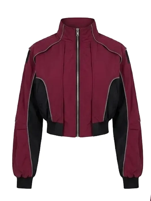 Set The Trend Windbreaker Jacket - Burgundy combo