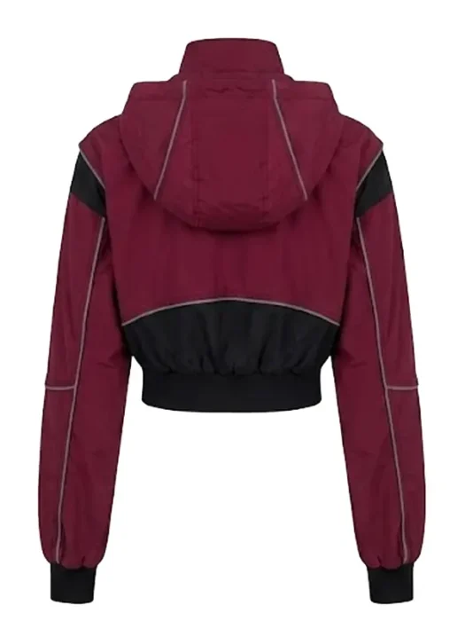 Set The Trend Windbreaker Jacket - Burgundy combo Back