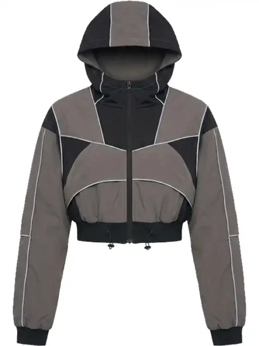 Set The Trend Windbreaker Jacket - Charcoal combo