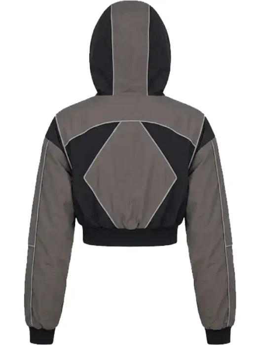 Set The Trend Windbreaker Jacket - Charcoal combo Back