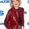 Sharon Stone Leather Red Jacket