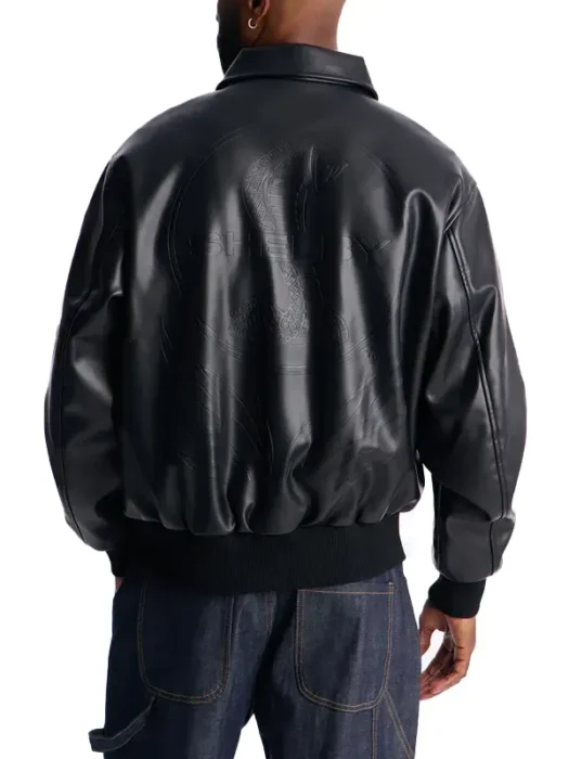 Shelby Racing Faux Leather Black Jacket