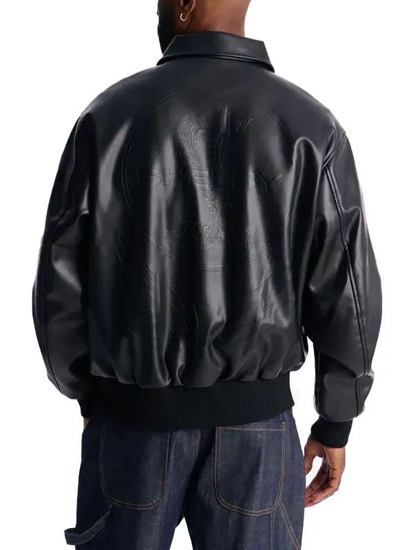 Shelby Racing Faux Leather Black Jacket