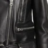 Slim Fit Belted Black Jacket
