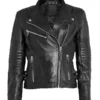 Slim Fit Biker Black Leather Jacket