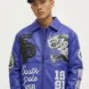 Southpole Midnight Riot Faux Leather Varsity Jacket
