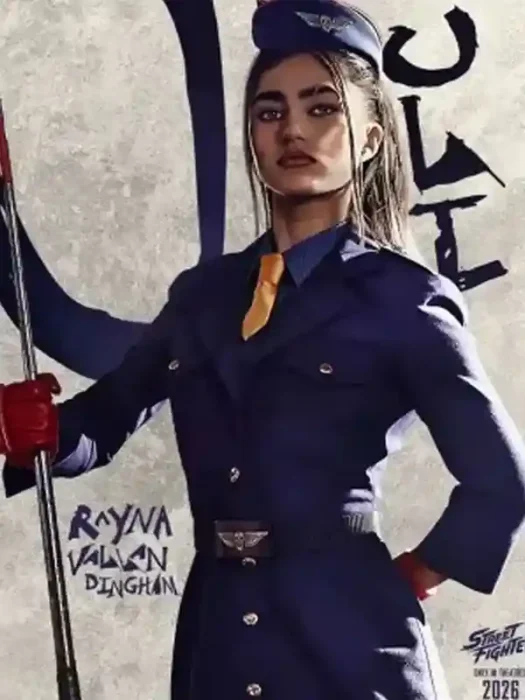 Street Fighter Movie Juli Blue Long Coat