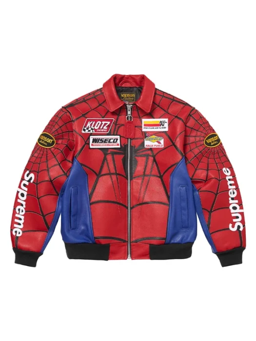 Supreme Vanson Spiderman Bomber Leather Jacket