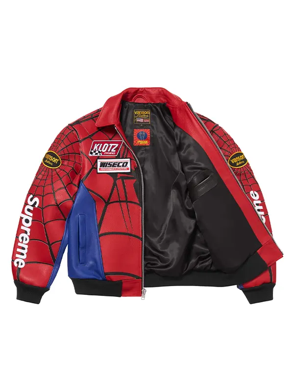 Supreme Vanson Spiderman Leather Bomber Jacket