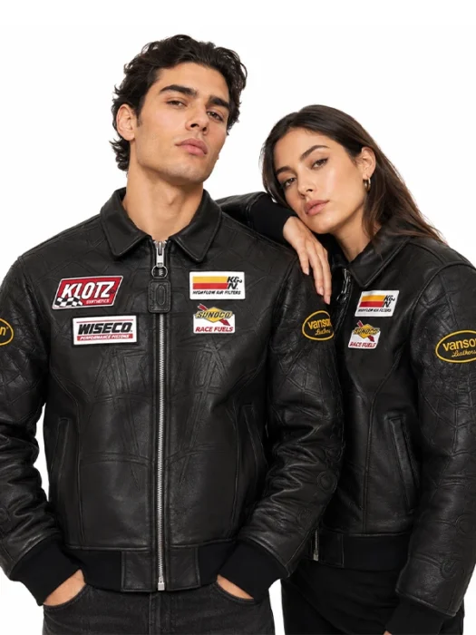 Supreme x Vanson Leathers Spiderman Black Leather Bomber Jacket