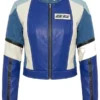 Switched It Up Faux Leather Jacket - Blue combo