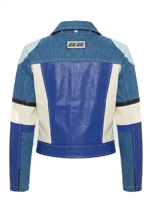 Switched It Up Faux Leather Jacket - Blue combo Back