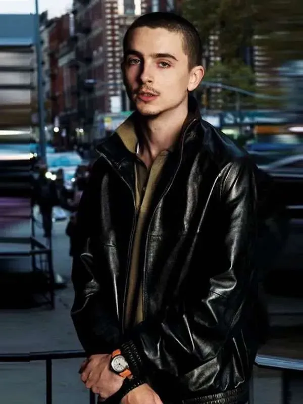 Timothee Chalamet Leather Black Jacket