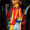 Tyla Maaya Berlin 2025 Multicolor Cropped Leather Jacket Back