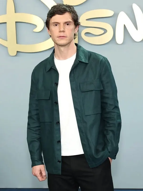 Upfront Event NY Evan Peters Green Jacket