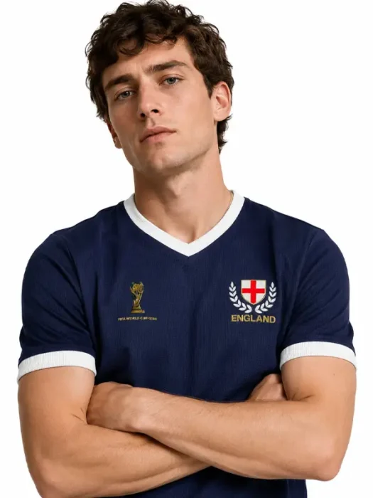 Waffle Effect Kids England Navy Jersey